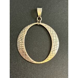 Vintage Sterling Silver 925 Crescent Oval Pendant